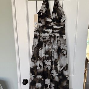 gramercy halter neck dress GLOSSY HALTER MAXI DRESS main image 1
